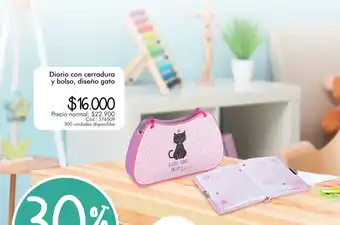 Panamericana Diario con cerradura y bolso, diseño gato oferta