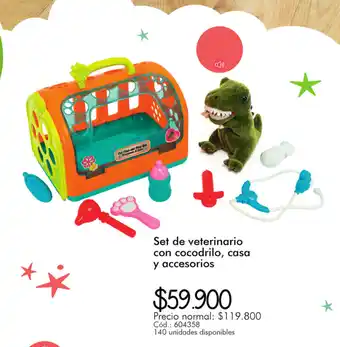 Panamericana Set de Veterinario con cocodrilo casa y accesorios oferta