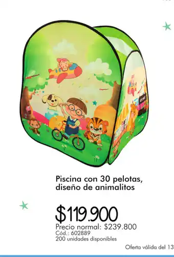 Panamericana Piscina con 30 pelotas diseño de animalios oferta
