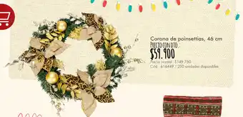 Panamericana Corona de Poinsettias 46cm oferta