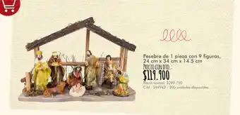 Panamericana Pesebre de 1 pieza con 9 figuras 24cm x 34cm x 14.5cm oferta