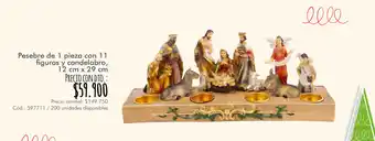 Panamericana Pesebre de 1 pieza con 11 figuras y candelabro 12cm x 29cm oferta