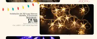 Panamericana Instalacion de 20 luces blancas destello 8 funciones oferta