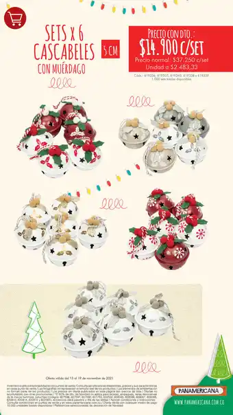 Panamericana Sets x6 Cascabeles con Muerdago oferta