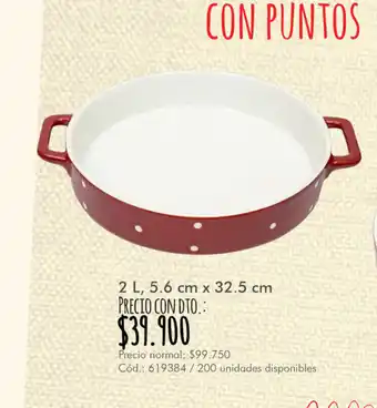 Panamericana Refractarias en ceramica con puntos 2L 5.6cm x 32.5cm oferta