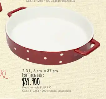 Panamericana Refractarias en ceramica con puntos 2.3L 6cm x 37cm oferta
