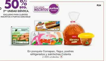 Metro En ponqués comapan, yagur, postres refrigerados y salchichas colanta oferta