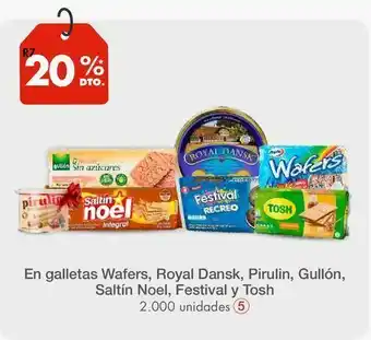 Metro En galletas wafers, royal dansk, pirulin, gullón, saltín noel, festival y tosh oferta