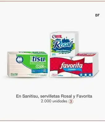 Metro En sanitisu, servilletas rosal y favorita oferta