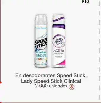 Metro En desodorantes speed stick, lady speed stick clinical oferta