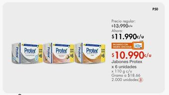Metro Jabones protex x 6 unidades x 110 g c/u oferta