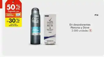 Metro En desodorantes rexona y dove oferta