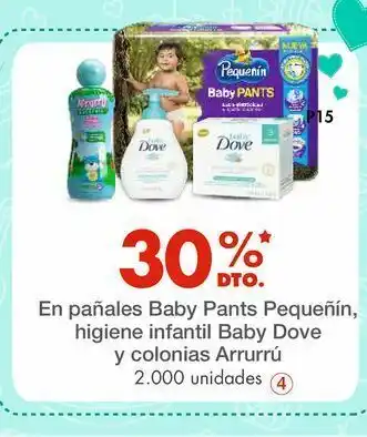 Metro En pañales baby pants pequeñín, higiene infantil baby dove y colonias arrurrú oferta