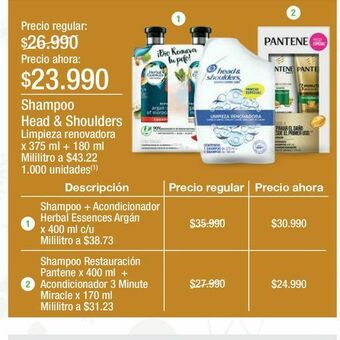 Jumbo Shampoo head & shoulders oferta