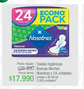 Jumbo Toallas higiénicas nosotras oferta