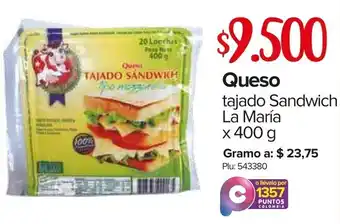 Queso Tajado Sandwich La María x 400g