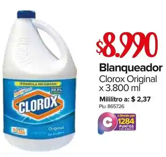 Super Inter Blanqueador Clorox Original x 3.800ml oferta