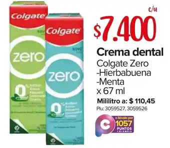 Super Inter Crema Dental Colgate Zero x 67ml oferta