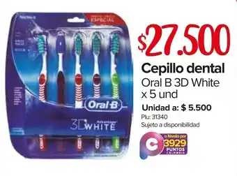 Super Inter Cepillo Dental Oral B 3D White x 5 und oferta