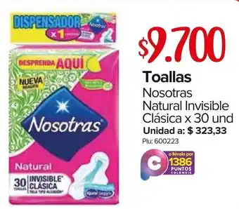 Super Inter Toallas Nosotras Natural Invisible Clásica x 30 und oferta