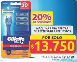 Ara Gillette star 3 máquina para afeitar repuestos oferta