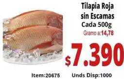 Tilapia roja sin escamas
