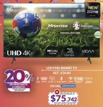 Hogar y Moda Hisense led fhd smart tv 65" oferta