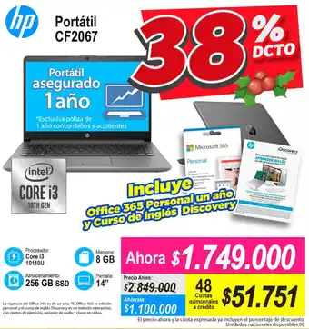 Alkomprar HP Portátil CF2067 oferta