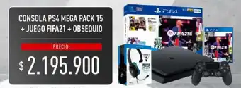 Claro Consola PS4 Mega Pack 15+Juego Fifa21+Obsequio oferta