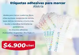 Tiendas D1 Etiquetas adhesivas para marcar aletría oferta