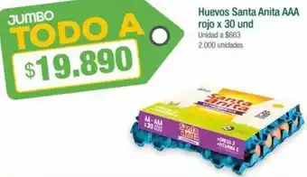 Jumbo Huevos Santa Anita AAA rojo oferta