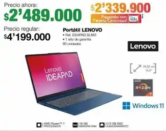 Jumbo Lenovo portátil oferta