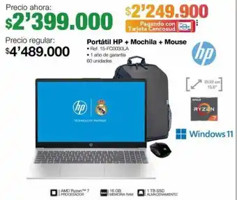 Jumbo Portátil hp + mochila + mouse oferta