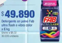 Jumbo Fab detergente en polvo ultra flash o vibra color oferta