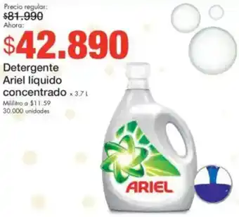 Metro Ariel líquido concentrado detergente oferta