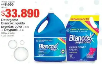 Metro Blancox detergente líquido prendas color oferta