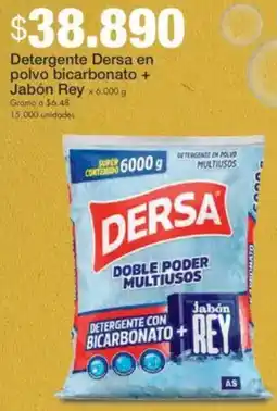 Metro Detergente Dersa en polvo bicarbonato + Jabón Rey oferta