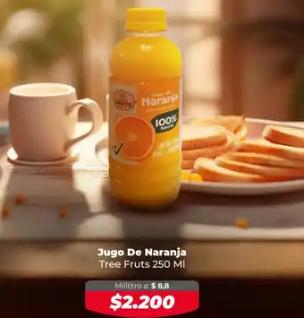 Tiendas D1 Jugo de naranja tree fruts oferta