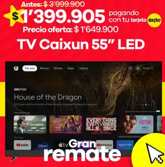 Éxito Tv caixun 55" led oferta