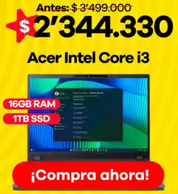 Éxito Acer Intel Core i3 oferta