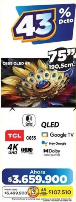 Alkomprar TCL C655 QLED 4K 75" oferta