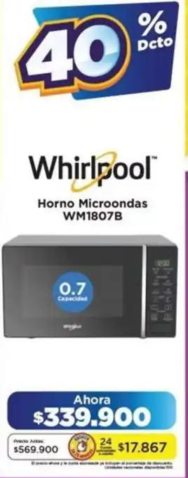 Alkomprar Whirlpool horno microondas oferta