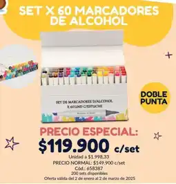 Panamericana Set x 60 marcadores de alcohol oferta