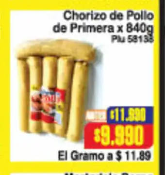 La Gran Colombia Chorizo de Pollo de Primera x 840g oferta
