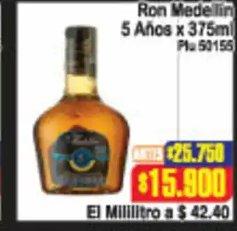 Ron Medellin 5 Años x 375ml