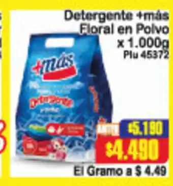 La Gran Colombia Detergente +mas Floral en Polvo x 1000g oferta