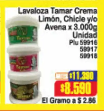La Gran Colombia Lavaloza Tamar Crema Limon, Chicle y/o Avena x 3000g Unidad oferta