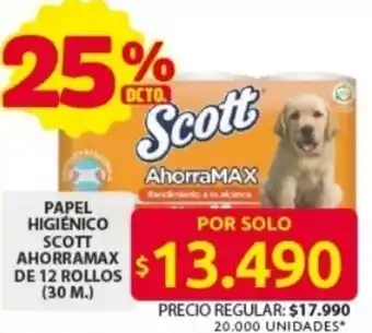 Ara Scott ahorramax papel higiénico oferta