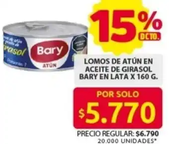 Ara Lomos de atún en aceite de girasol bary en lata oferta