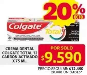 Ara Crema dental colgate total 12 carbon activado oferta